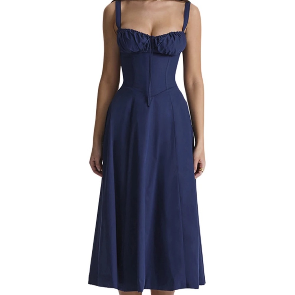 Dress with lace up back corset